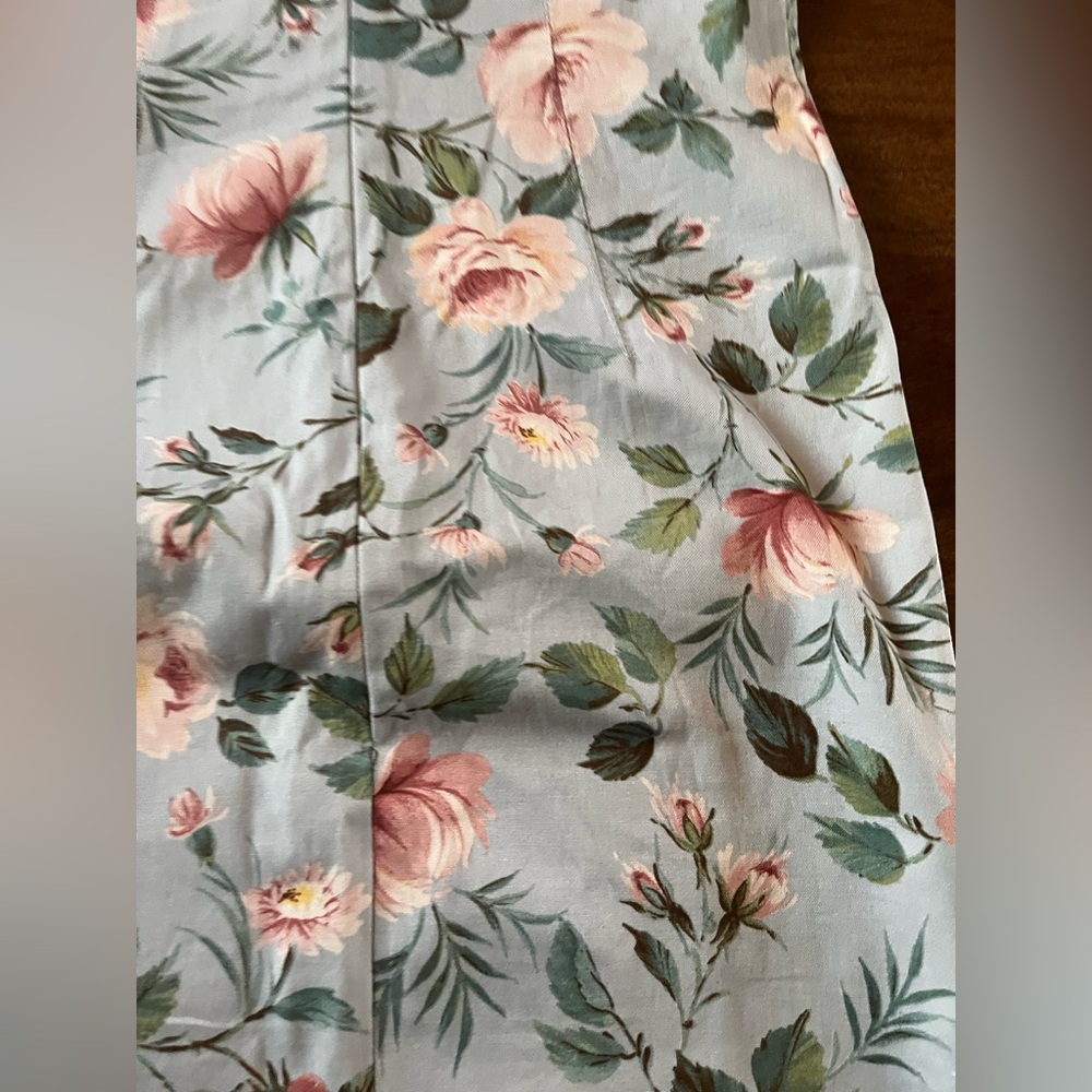 Dolce & Gabbana White Floral Midi Dress with Pink and Green Accents - Picture 11 of 16